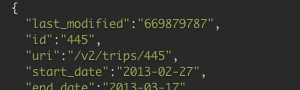 A screenshot of an API response.